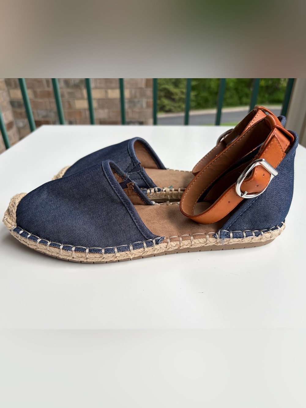 🆕✨🫐 Style&Co NavyBlue Espadrille Flats Strap Ankle Canvas Shoes Size 7.5M Summer - Picture 11 of 16